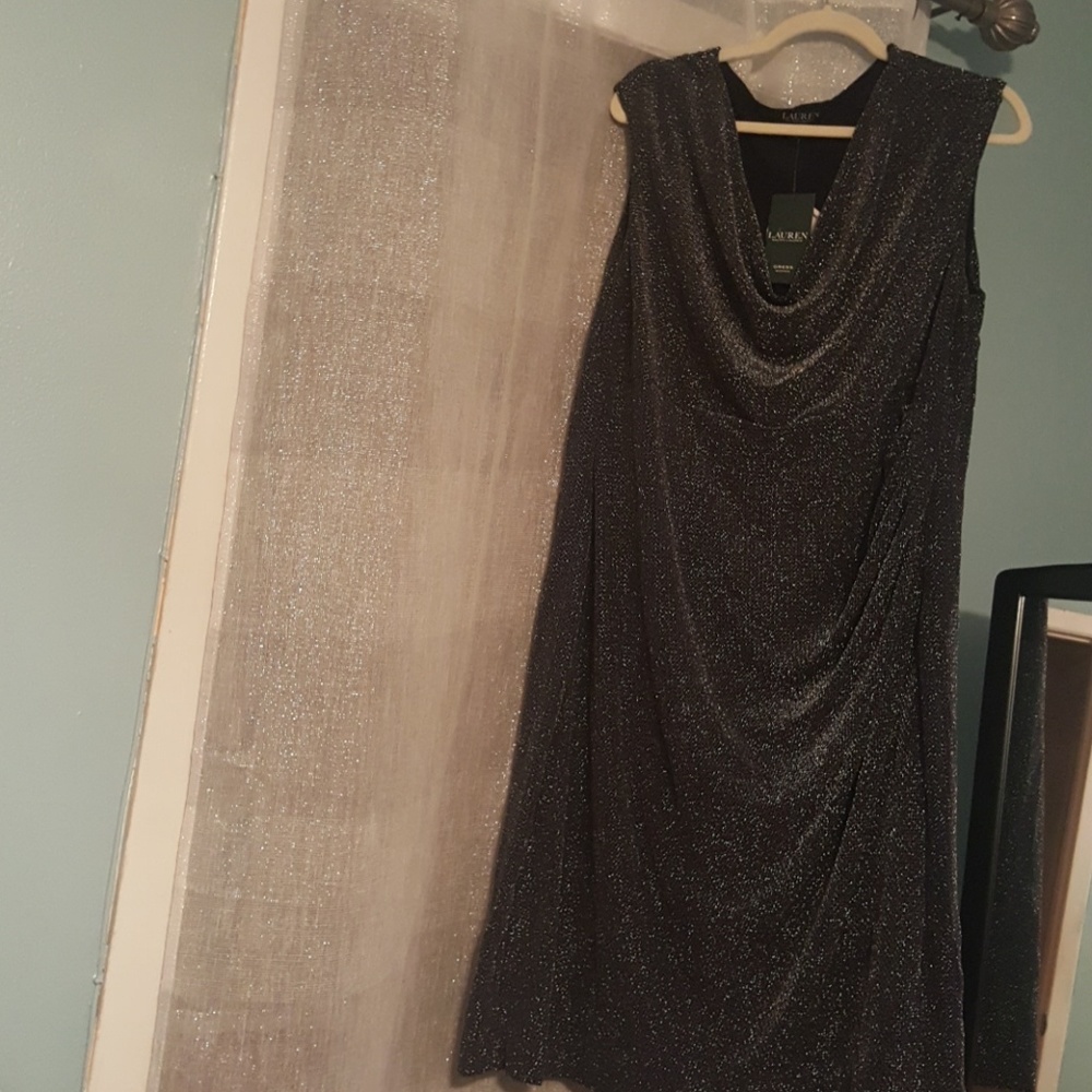 NWT! Navy & Silver shimmer dress